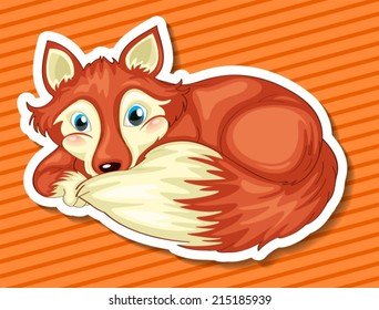 Illustration of a single fox relaxing