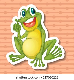 Illustration of a single frog with background
