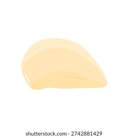 Illustration of single garlic icon closeup vector illustration for food ingredient seasoning isolated on transparent background