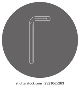 Illustration of a single hexagonal wrench.