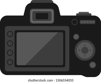 Illustration of a single lens reflex camera.