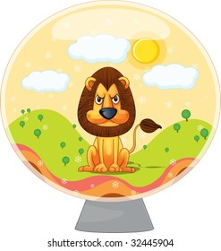 Ilustración de un solo león