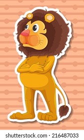 Illustration of a single lion standing