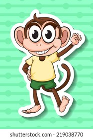 Illustration of a single monkey standing