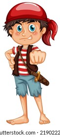 Illustration of a single pirate with a sword
