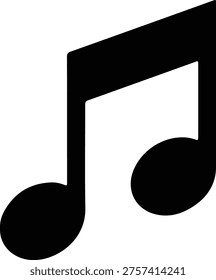 Illustration of a single quaver musical note simple silhouette vector
