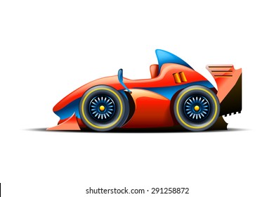 illustration of single red blue formula on white background