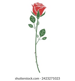 Illustration of a single rose vector