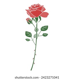 Illustration of a single rose vector