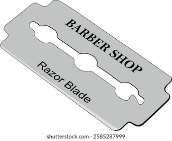 illustration of a single shaving blade used by barbers shop.