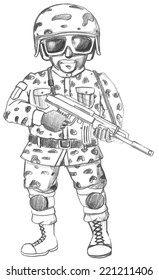 Ilustración de un solo soldado