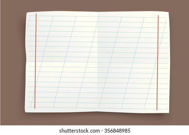 illustration of single three paper lists with shadows