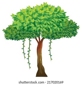 Illustration Single Tree Vines Stock Vector (Royalty Free) 217020169 ...