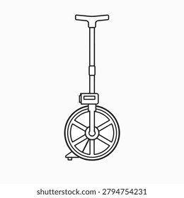 Illustration of a single wheeled unicycle with handle