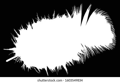 illustration with single white feather on black background