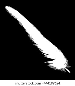 ilustración con una sola pluma blanca sobre fondo negro