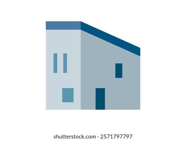 Illustration of a single-family home building seen from the side