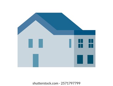 Illustration of a single-family home building seen from the side
