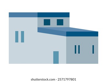 Illustration of a single-family home building seen from the side