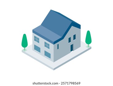 Illustration of a single-family home building seen from above