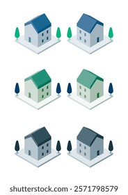 Illustration of a single-family home building seen from above