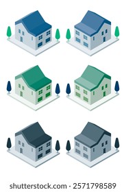 Illustration of a single-family home building seen from above