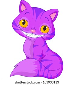 Illustration of sitting Cheshire Cat 