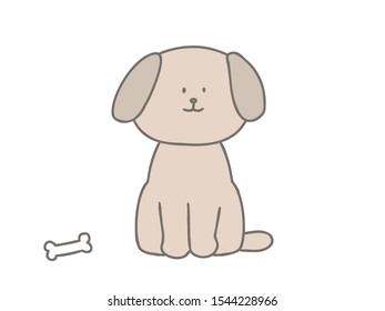 Illustration of a sitting dog.
