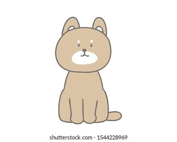 Illustration of a sitting dog.
