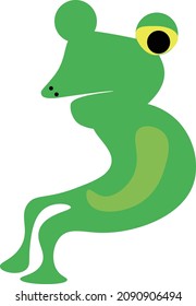 Illustration of a sitting humorous frog