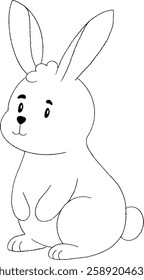 illustration of a sitting male white bunny, perfect for nursery decor and woodland themed designs.