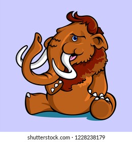 Illustration of sitting Mammoth