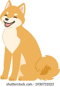 Illustration of a sitting shiba inu with a smile