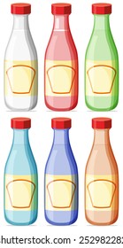 Illustration of six bottles with lable