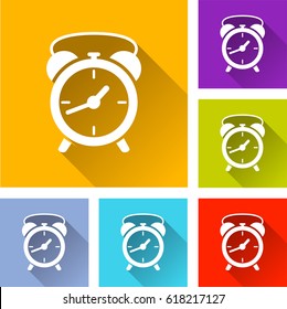 Illustration of six clock icons