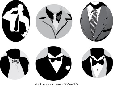 illustration with six different man ties