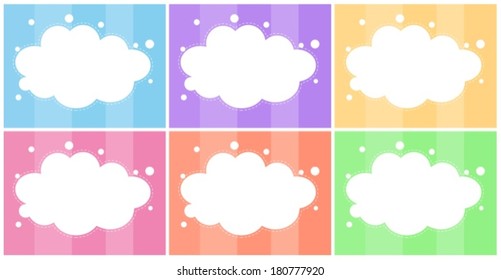 Illustration of the six empty templates on a white background