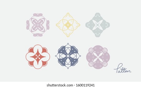 illustration six hand-drawn pattern designs.