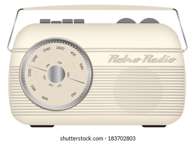 Illustration of Sixties Style Portable Retro Mono Radio