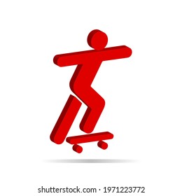 Illustration of a skateboard athlete