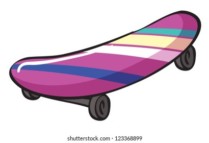 Illustration of a skateboard on a white background