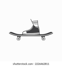 illustration of skateboard, vector art.