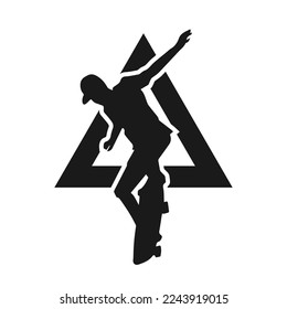 ilustración de un patinador con agilidad y fiabilidad