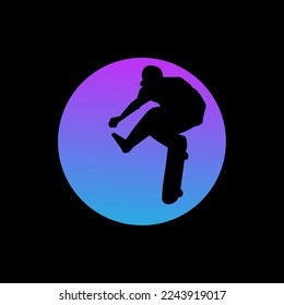 ilustración de un patinador con agilidad y fiabilidad
