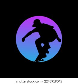 ilustración de un patinador con agilidad y fiabilidad