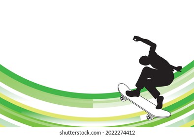 It is an illustration of a skateboarding athlete