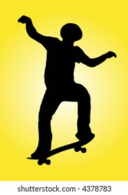 illustration of a skater in a yellow background