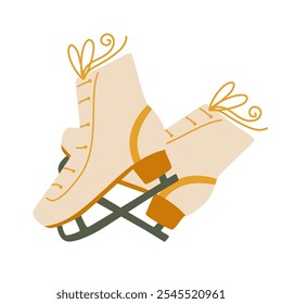 Ilustración de patines. Hielo   patinaje. Deportes de invierno.