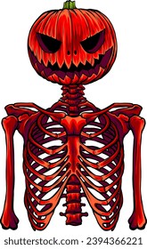 illustration of skeleton Halloween on white background.
