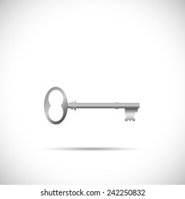 Illustration of a skeleton key isolated on a white background.